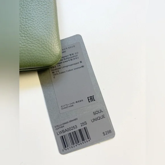 NWT Zadig & Voltaire Stella Wings Green Leather Crossbody Bag